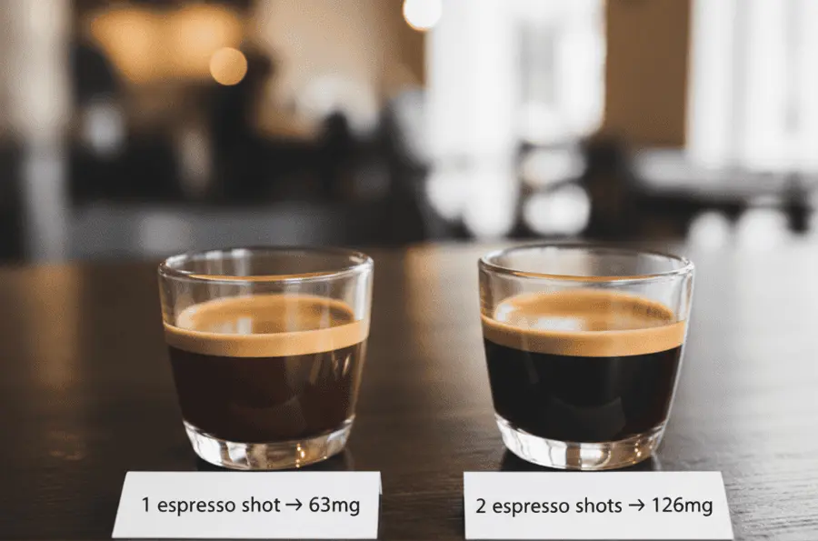 How Much Caffeine in Cappuccino? Simple Guide with Clear Numbers Single vs double espresso shot in cappuccino: 63mg vs 126mg caffeine – Ibobeans 2025