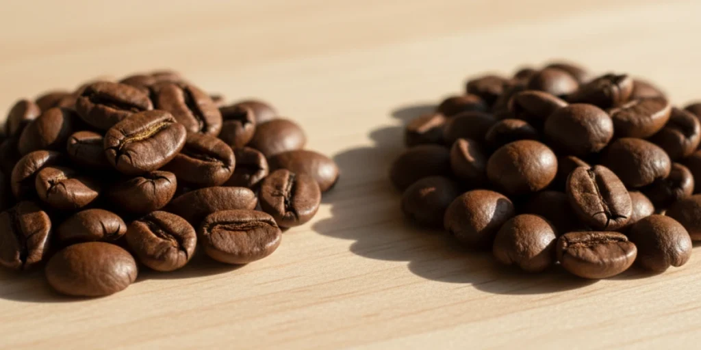 Arabica and Robusta coffee beans caffeine comparison