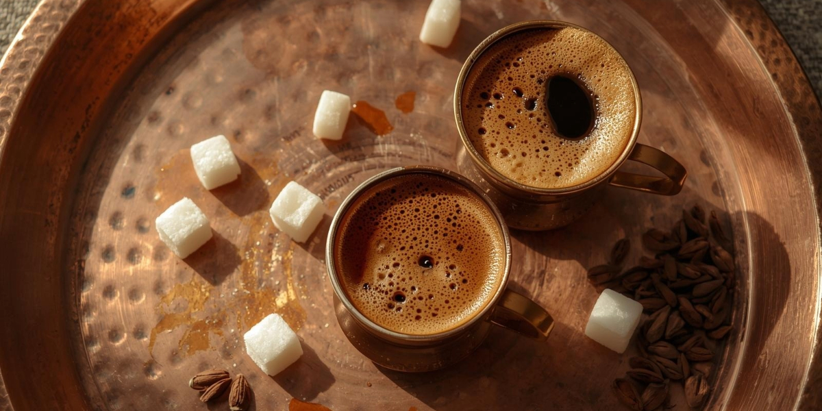 Turkish coffee recipe – step by step brewing process in a copper cezve