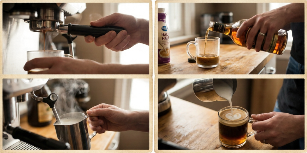  Irish cream breve recipe steps showing how to make at home
